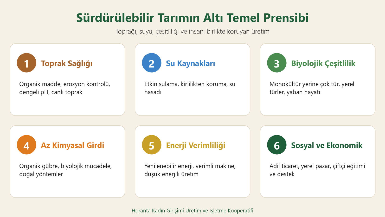 Sürdürülebilir tarımın altı temel prensibi